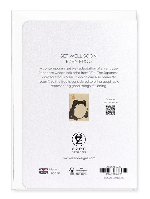 Japanese Get Well Soon Card - Ezen Frog (for Him Her Them) - Etsy