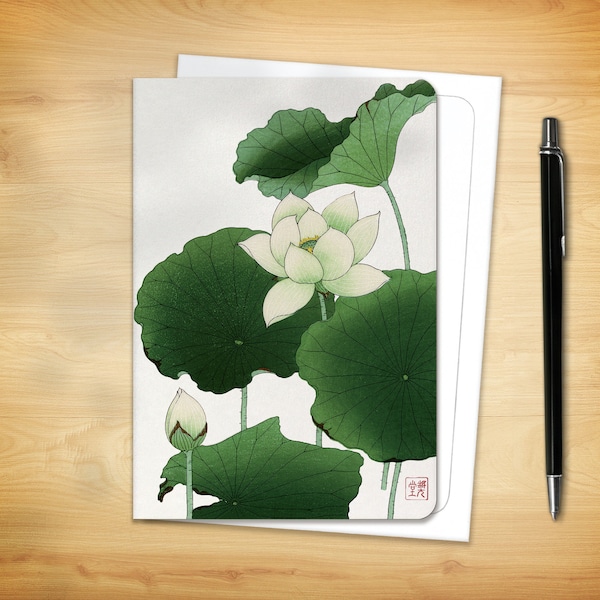 Japanese Greeting Card - Lotus Flower