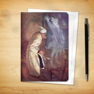 Christmas Greeting Card - Scrooge and Ghost