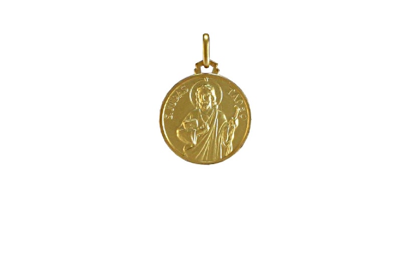 Judas For Hope In Desperation Our Catholic Prayers Patron Of Impossible Causes 18K Yellow St Jude Thaddeus 3D Design Pendant