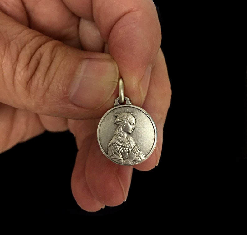 Lippi Medal 925 Sterling Silver Medal Pendant Virgin of Filipino Lippi Italian Cuatrocentista Painter 16mm Size 3D Design Medal