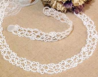 Tatting lace bracelet / necklace pdf pattern (Rose)