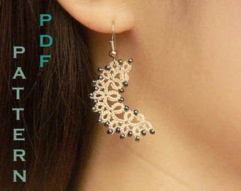Tatting lace necklace / earrings pdf pattern (The Arabian Nights)
