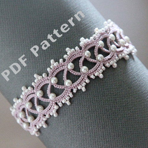Tatting Lace Bracelet Pdf Pattern butterfly Garden Etsy