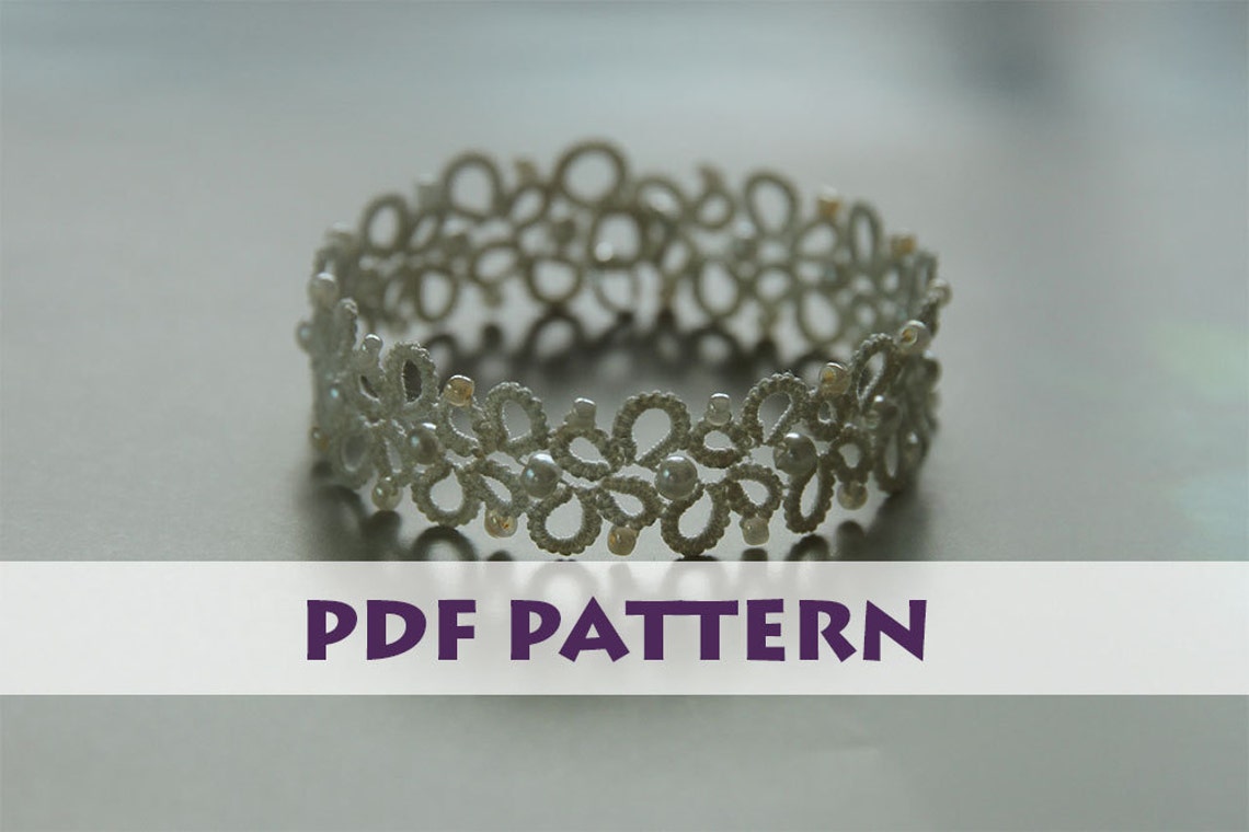 Tatting Lace Bracelet Pdf Pattern butterfly Garden Etsy