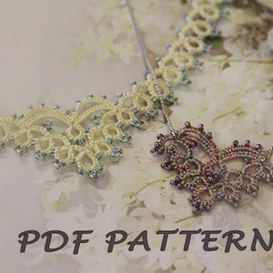 Tatting lace necklace pdf pattern (Cupid's Heart)