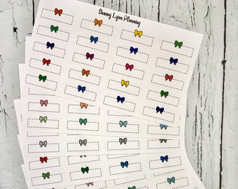 Bow Quarter Box Planner Stickers