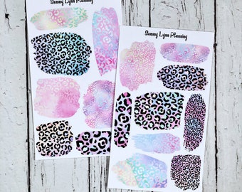 Pastel Leopard Wash Stickers