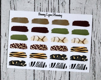 Safari Brush Stroke Stickers - Brush Stroke Boxes