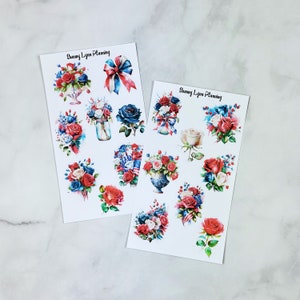 Patriotic Roses Deco Stickers