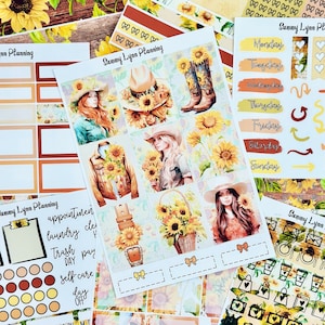 Sunflower Cowgirl Sticker Kit/A La Carte