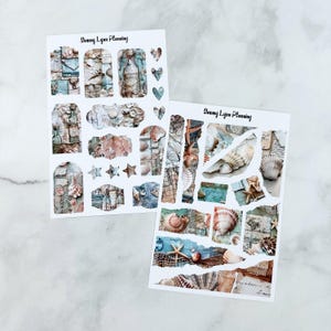 Kit de Diário Sea Treasures - Adesivos para Diário | Kit de Planejador Decorativo