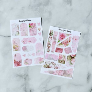 Rose Collage Journaling Kit - Journal Stickers | Decorative Planner Kit
