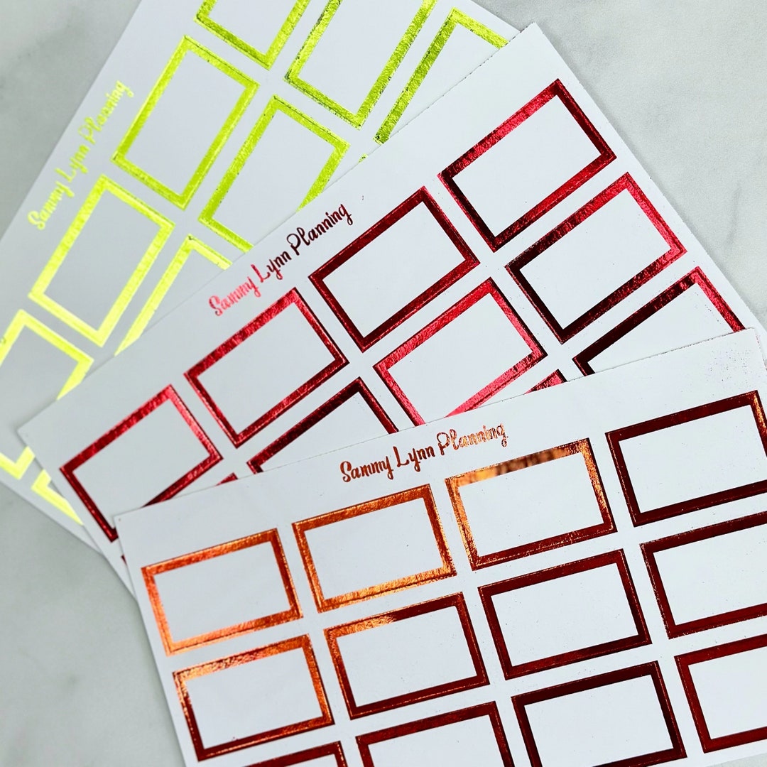 Foil Half Box Stickers - Etsy