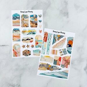 Beach Collage Journaling Kit - Journal Stickers | Decorative Planner Kit