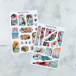 Tropical Summer Journaling Kit - Journal Stickers | Decorative Planner Kit