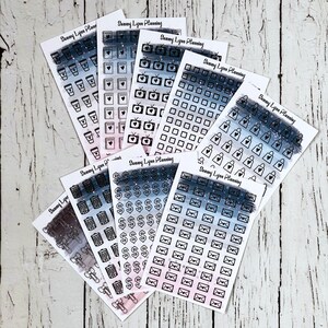 Winter Pinselstriche Planer Aufkleber - Kaffeetassen/Notizbücher/TVs/Kartons/Einkaufstaschen/Schleifenclips/Mülleimer/Zahltag/Umschläge