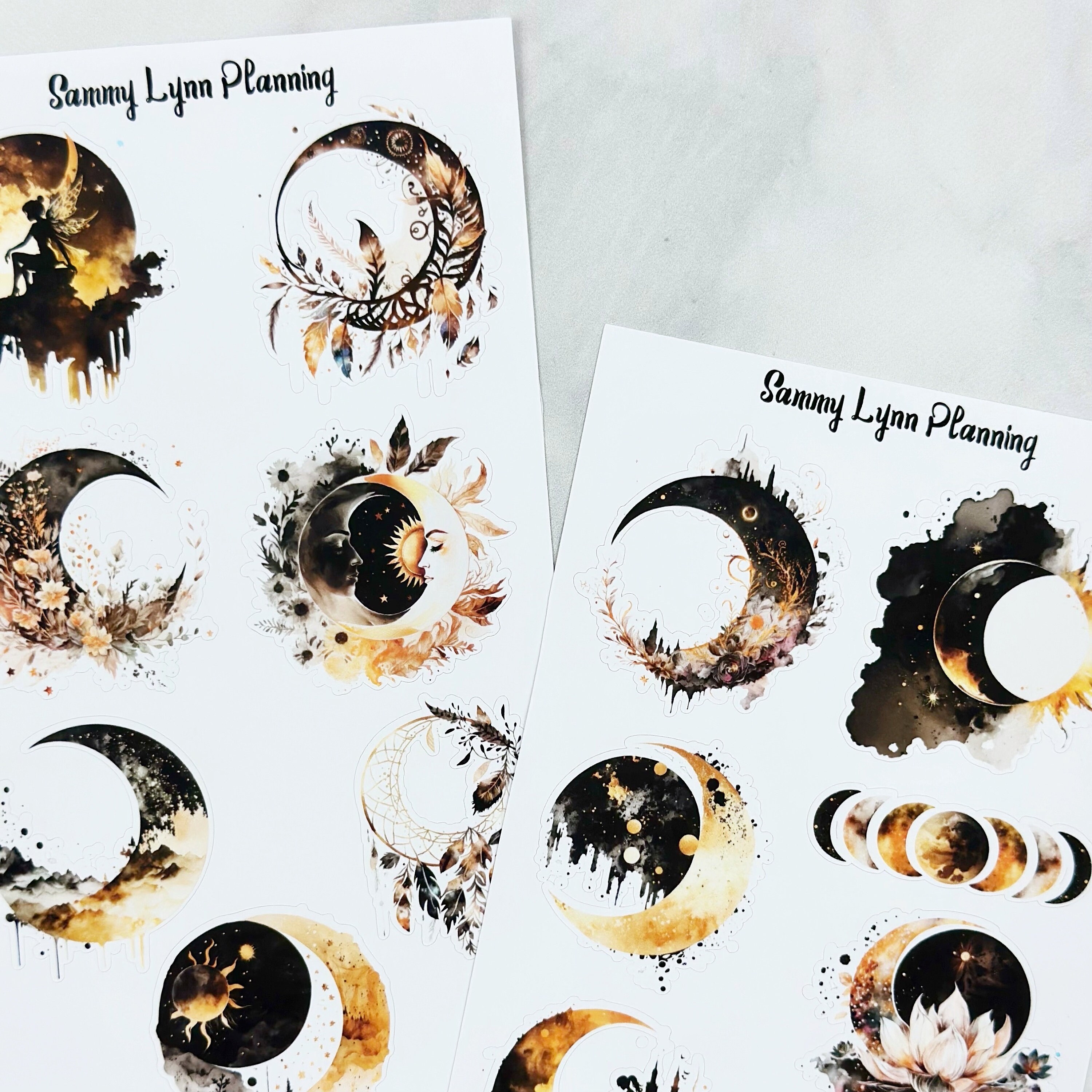 Black and Gold Celestial Deco Stickers - Etsy