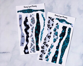 Gothic Teal Strip Stickers