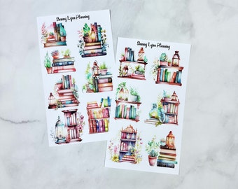 Watercolor Books Deco Stickers