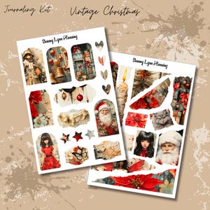 Vintage Christmas Journaling Kit - Journal Stickers | Decorative Planner Kit
