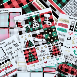 Christmas Plaid Weekly Sticker Kit/A La Carte