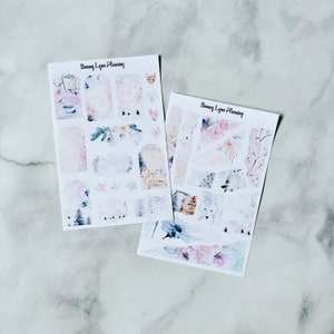 Winter Pastels Journaling Kit - Journal Stickers / Decorative Planner Kit