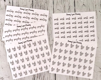 Script Planner Stickers - Work (payday, work, sick day, day off, meeting)