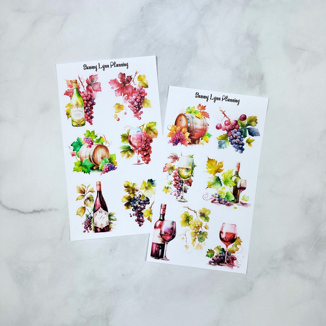 Wine Layout Sticker Wine Deco Stickers - Etsy