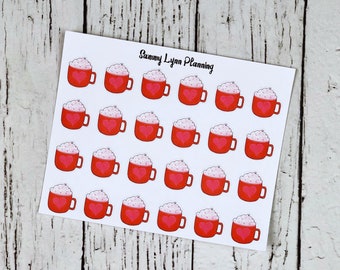 Valentine Coffee/Hot Chocolate Mug Planner Stickers