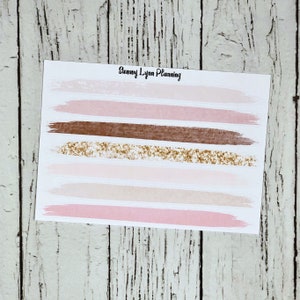 Latte Brush Stroke Stickers - Washi Strips