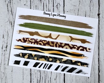 Safari Brush Stroke Stickers - Washi Strips