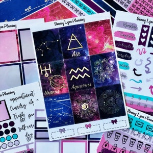 Aquarius Zodiac Weekly Sticker Kit/A La Carte