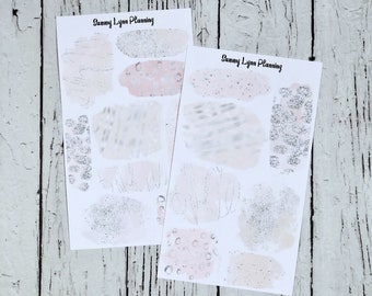 Silver and Blush Wash Stickers