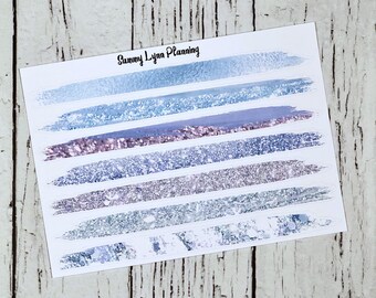 Frost Brush Stroke Stickers - Washi Strips