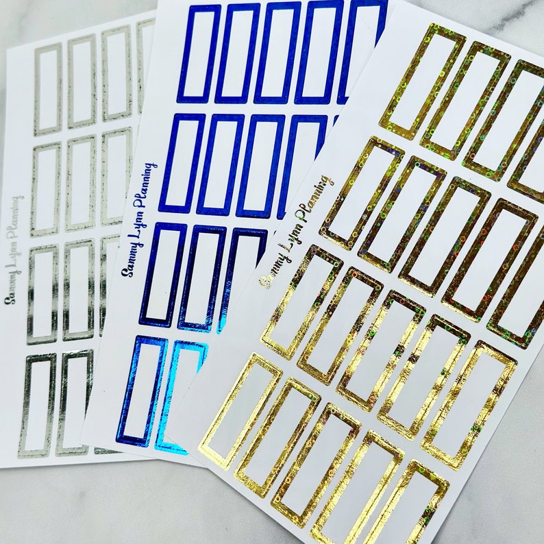 Foil Quarter Box Stickers - Etsy