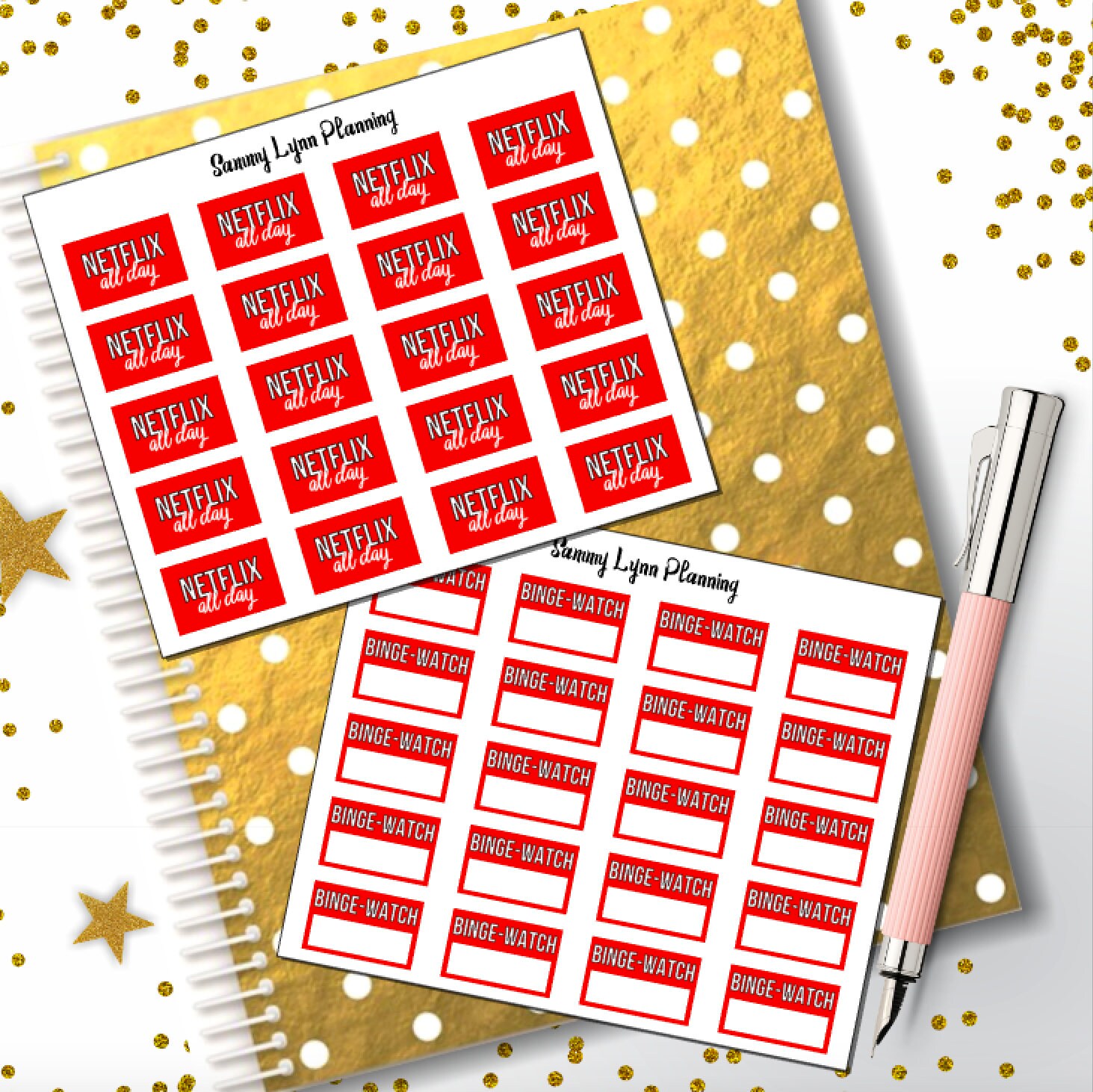 Netflix/Binge-watch Planner Stickers | Etsy
