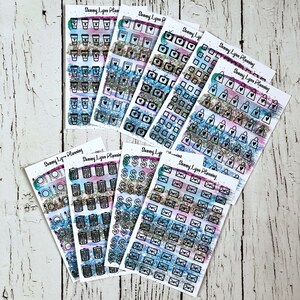 Holo Pinselstriche Planer Aufkleber - Kaffeetassen/Notizbücher/TVs/Kartons/Einkaufstaschen/Mahlzeit/Mülleimer/Zahltag/Umschläge
