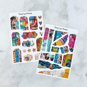 Whimsical Beach Journaling Kit - Journal Stickers | Decorative Planner Kit