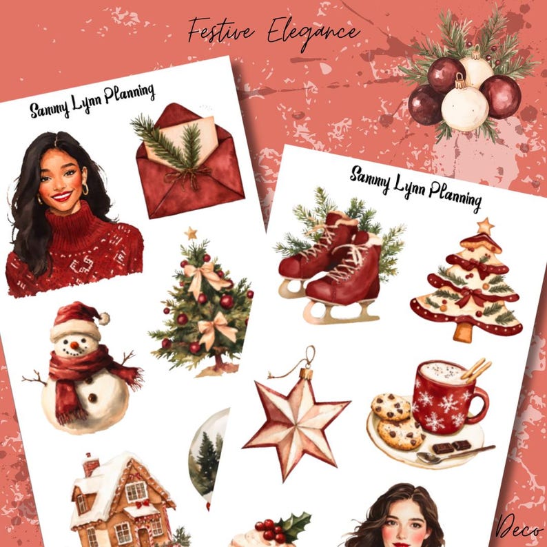Festive Elegance Deco Stickers - Etsy
