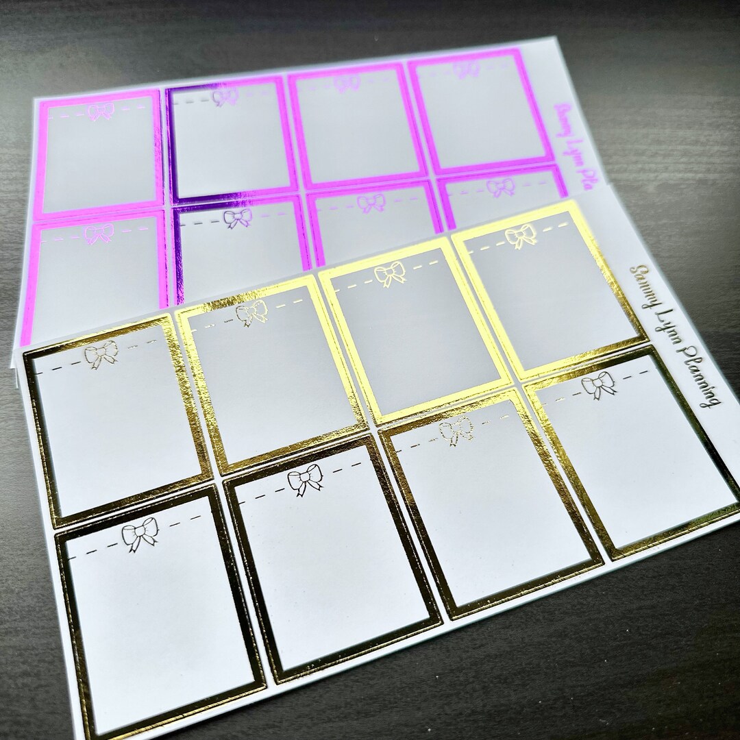 Foil Bow Full Box Stickers - Etsy