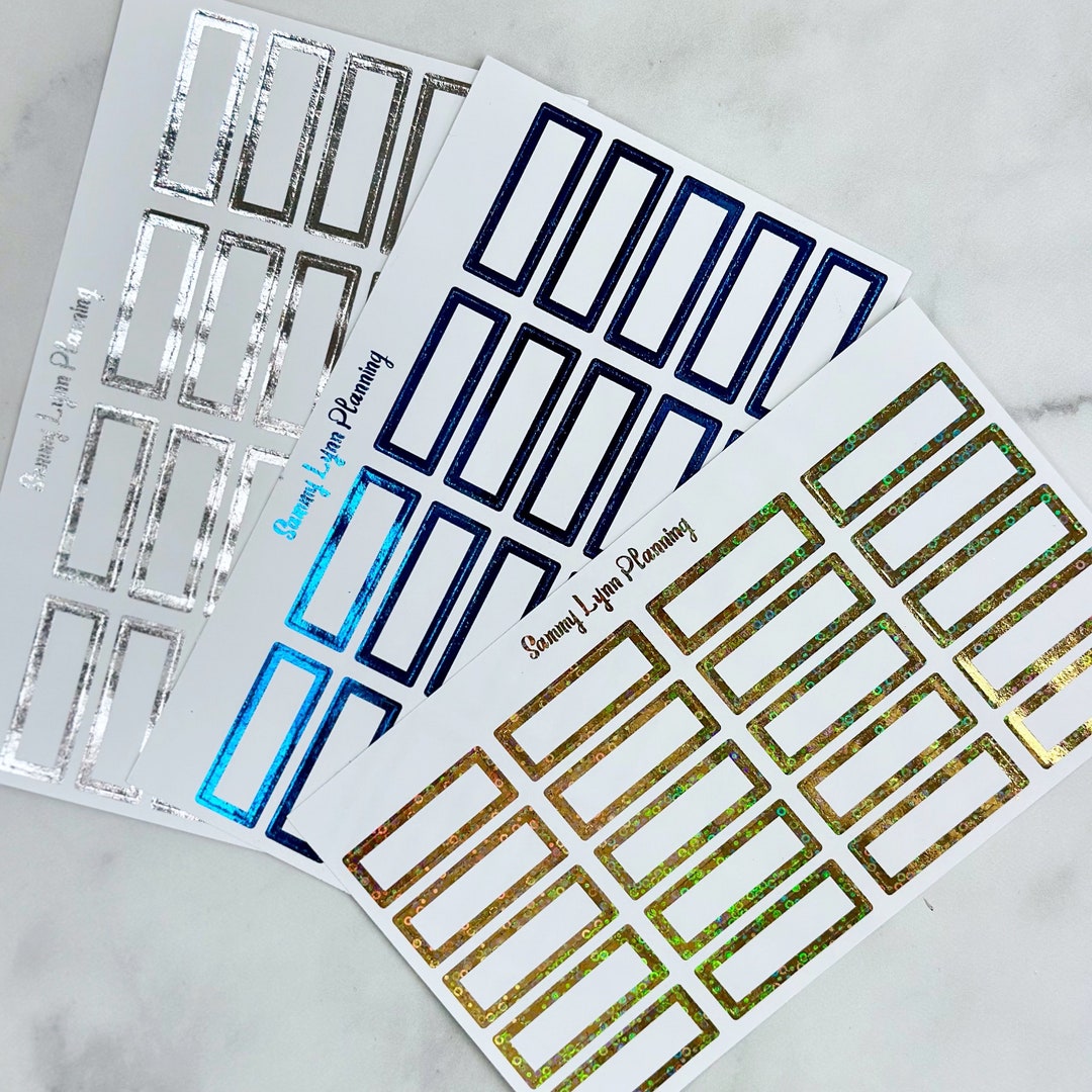 Foil Quarter Box Stickers - Etsy