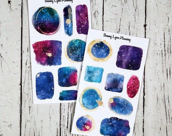 Galaxy Watercolor Wash Stickers