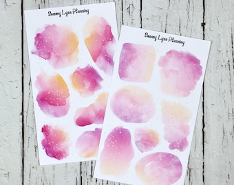 Sunset Watercolor Wash Stickers