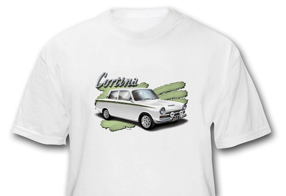 Drive The Classic Ford Cortina Mk1 Late Model. T-shirt in Heather Grey Drive The Classic Ford Cortina Mk1 Late Model. T-shirt in Heather Grey
