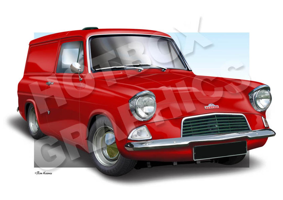Personalised Illustration of Your Ford Anglia Van 307E Standard