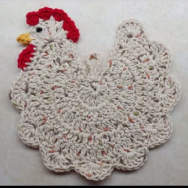 Patrón de agarradera de pollo a crochet 237 (solo para fines decorativos) SÓLO DESCARGA DIGITAL