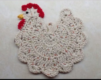 Crochet Chicken Potholder pattern 237 (For Decoration Purpose Only) DIGITAL DOWNLOAD ONLY