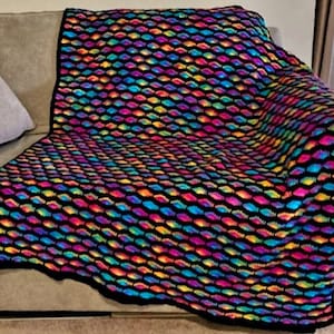 Crochet Polychromatic Crochet Blanket  DIGITAL DOWNLOAD ONLY