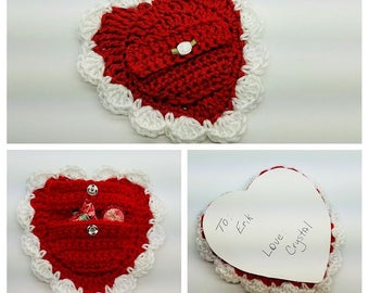 Crochet Valentine With Pocket Pouch Pattern 450 DIGITAL DOWNLOAD ONLY